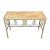 French Balcony Console Table With Marble Top & Gold Figural Wrought Iron For Sale