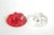 1990s Norman Mercer Lucite Flower Orb Red and Clear Paperweights Pair Of For Sale - Image 13 of 13