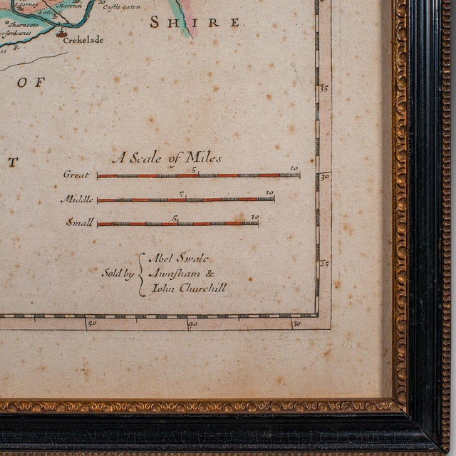 Antique Gloucestershire Map, English, Framed Cartography, Robert Morden, c.1700 For Sale - Image 12 of 12