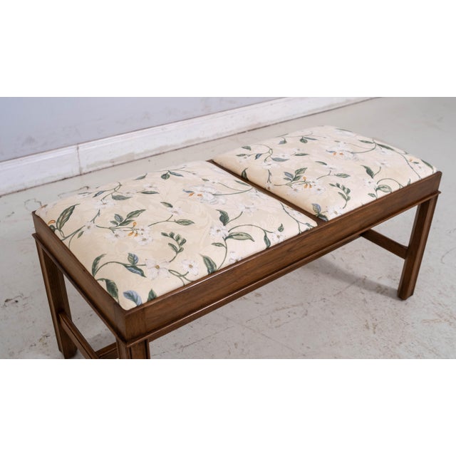 Henkel Harris Henkel Harris Solid Walnut Chippendale Double Seat Bench For Sale - Image 4 of 9