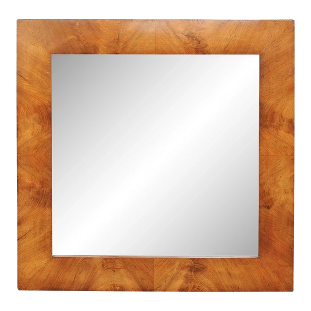 French Wall Mirror from the 1920s with Burl Walnut Veneered Frame For Sale