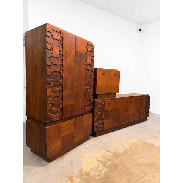 Mid-Century Modern Vintage Mid-Century Modern Brutalist Gentleman’s Chest / Dresser For Sale - Image 3 of 3