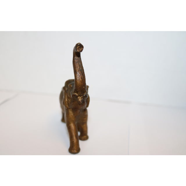 Vintage Bronze Trumpeting Elephant Bronze Statue For Sale In Cincinnati - Image 6 of 9