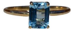The Genthert: Ladies 14K Yellow Gold Solitaire Topaz Ring