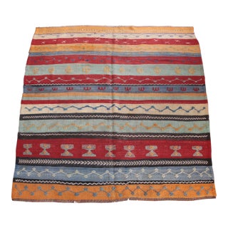 1950s Vintage Turkish Kilim Rug -5' 11'' X 8' 2'' For Sale