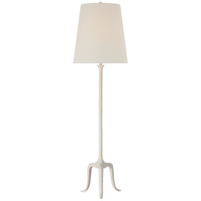 Traditional AERIN by Visual Comfort Signature Mathilde 59" Floor Lamp in Plaster White with Linen Shade For Sale - Image 3 of 3