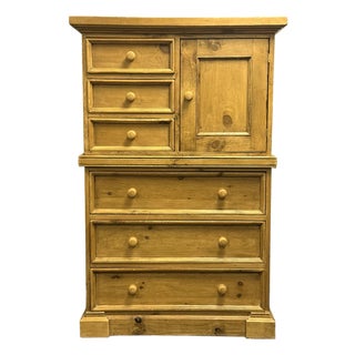 Rustic Scrubbed Pine Farmhouse Chest of Drawers For Sale
