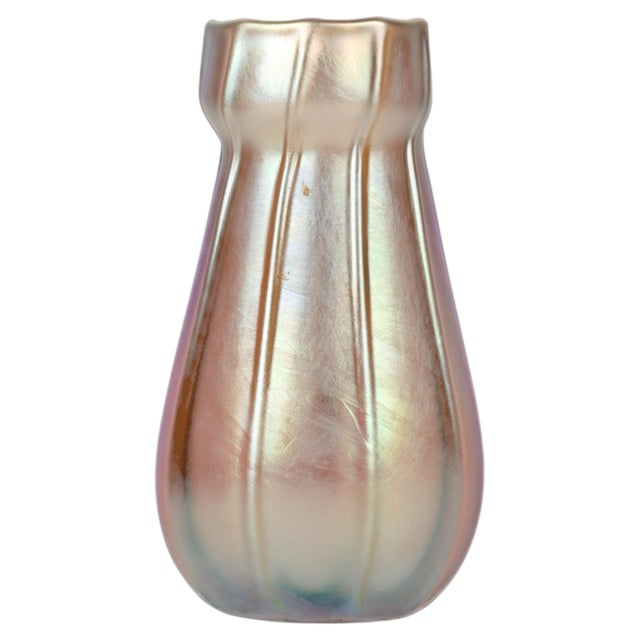 Yellow Tiffany Studios Favrile Glass Bud Vase Tiffany Studios, New York, Circa 1920 For Sale - Image 8 of 8
