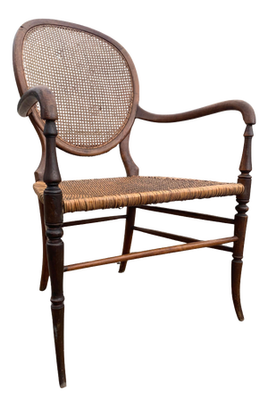 Victorian Chair in Beechwood with Rattan Seat