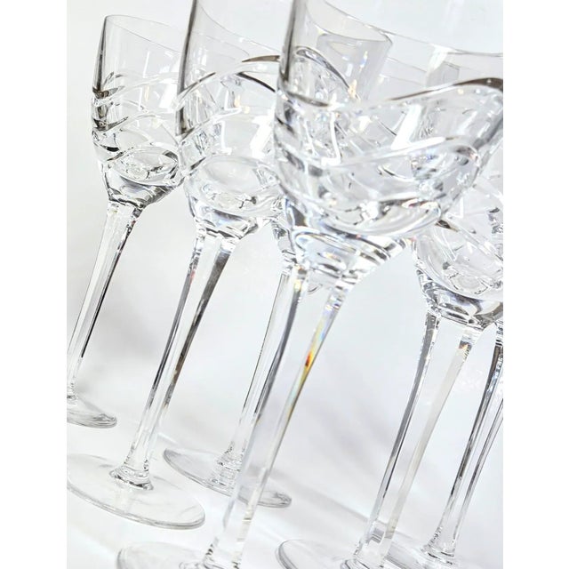 Oneida Vintage Wave Cut Crystal Goblets-Set of Six For Sale - Image 4 of 7