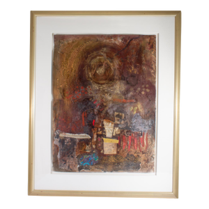 Mixed Media Painting and Collage by Nissan Engel