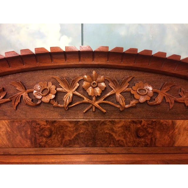 Antique Victorian Bookcase, Walnut Bookshelf With Glass Doors For Sale - Image 6 of 18