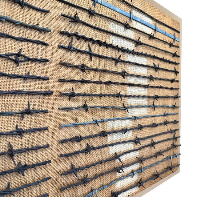 Beige Collection of Mounted 19th Century American Barbed Wire Specimens For Sale - Image 8 of 17