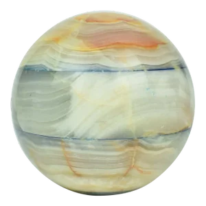 Contemporary Modern Ball Orb Sphere Onyx Stone Figurine
