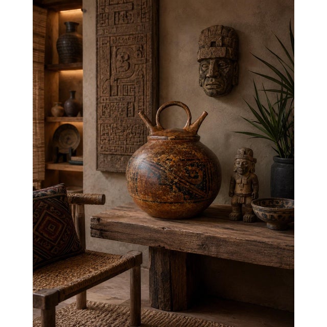 A beautifully handcrafted vintage pottery vessel inspired by Pre-Columbian design traditions. Featuring an earthy,...
