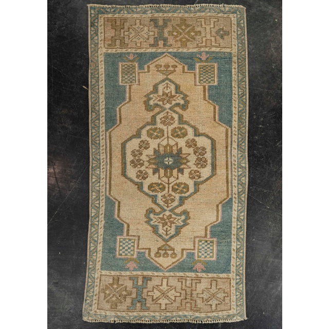 Brown Turkish Mini Rug Oriental Hand Knotted Vintage Rug 1'9" x 3'6" #21244 For Sale - Image 8 of 8