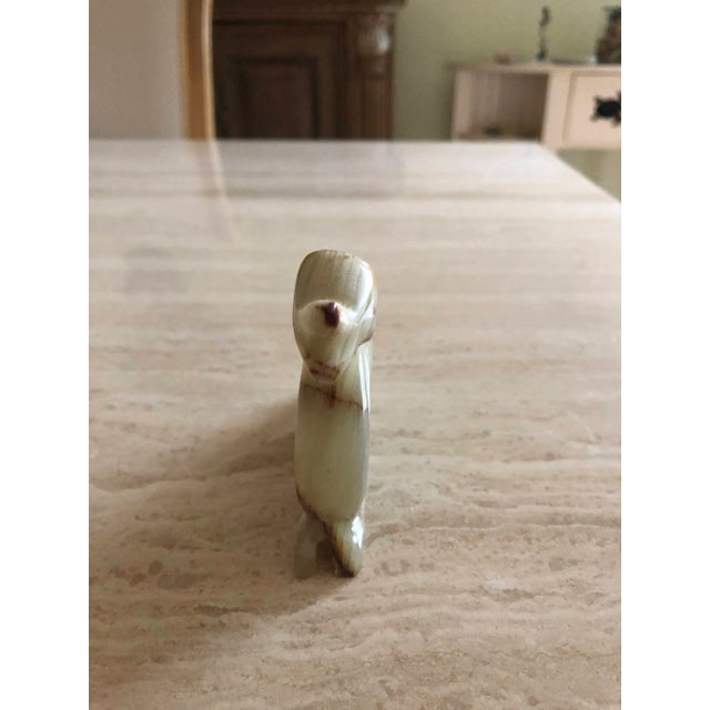 Beautiful small hand carved marble dragon. Scales on top of tail in a light green with rustic marbling color throughout....