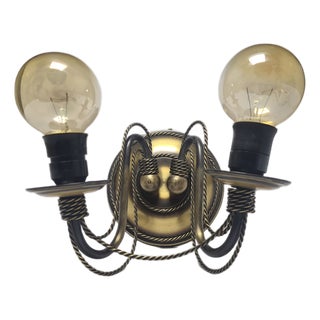 Art Nouveau Two-Armed Wall Lamp, Poland, 1970s For Sale
