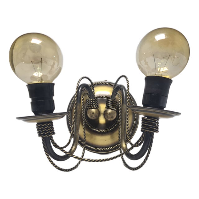 Art Nouveau Two-Armed Wall Lamp, Poland, 1970s For Sale