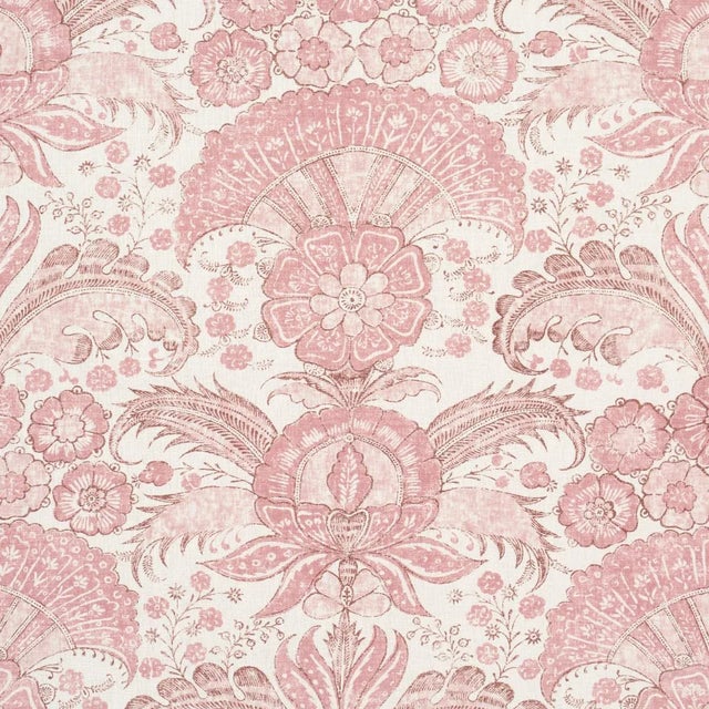 Traditional SAMPLE - Schumacher Calicut Fabric In Blush For Sale - Image 3 of 4