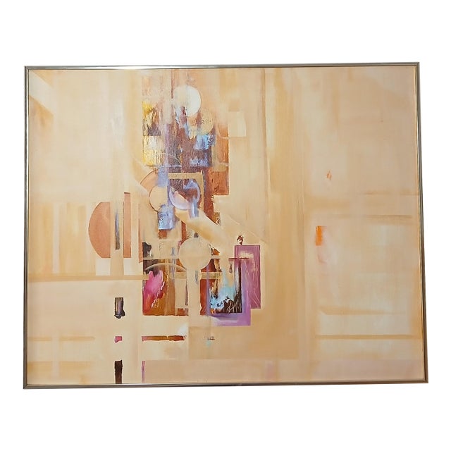 Ethel Inez Cook Vivid 1970s Abstract Oil on Canvas 24" X 30" Fantastic! For Sale