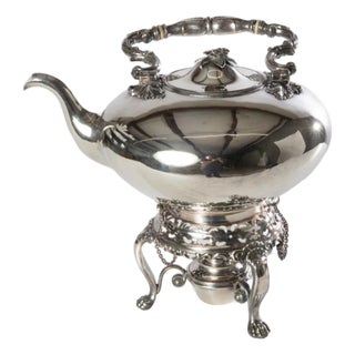 19th Century Silverplate Tilting Tea Pot For Sale