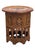 Antique Middle Eastern Circular Carved Side Table with Brass Inlay For Sale - Image 5 of 7