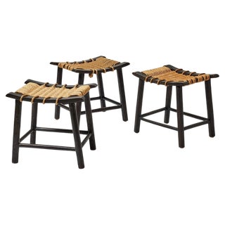 Mid-Century Modern Stool in Wood & Rope by Anne Lise Aas, Norway, 1960s For Sale