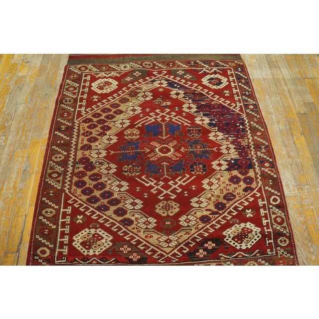 Antique Turkish - Bergama rug, size: 3'3" x 3'7". Antique Turkish - Bergama Knotted Rug, Country of Origin: Turkey, Circa...