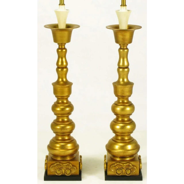 The Marbro Lamp Company Marbro Gilt Baluster Form Table Lamps - a Pair For Sale - Image 4 of 9
