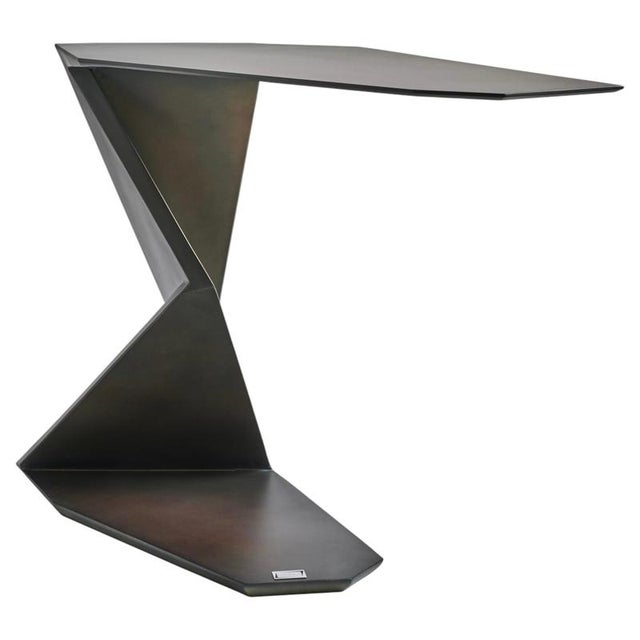 Samotrax Console Table with Anti-Flex Metal Core and Aluminium Plates by Orfeo Studio For Sale - Image 13 of 13