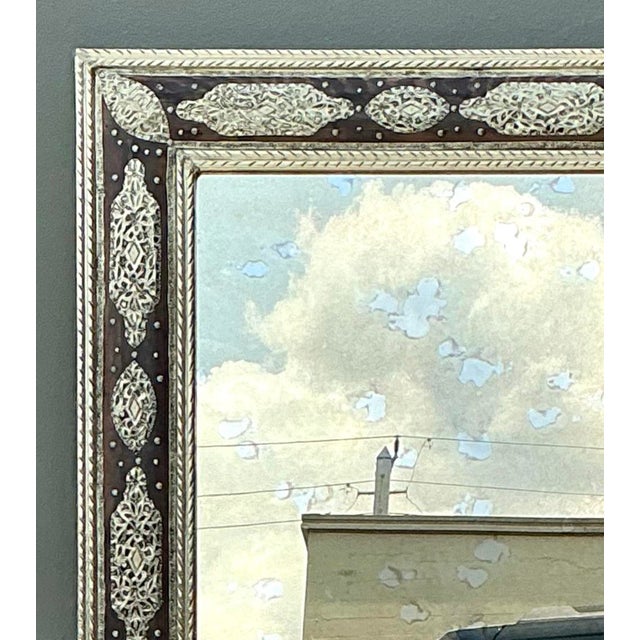 Vintage Moroccan Ornate Wood and Metal Mirror For Sale - Image 12 of 15