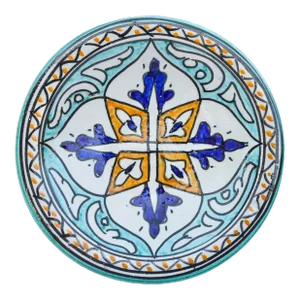 Mid 20th Century Andalusian Colorful Arabesque-Patterned Ceramic Plate