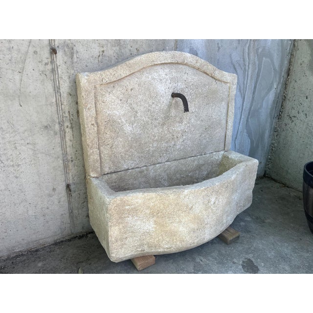 Charleval 2-Piece Limestone Wall Fountain From Provence, France For Sale - Image 13 of 14
