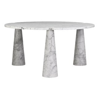 Carrara Marble Eros Round Dining Table by Angelo Mangiarotti for Skipper, Italy, 1970s For Sale