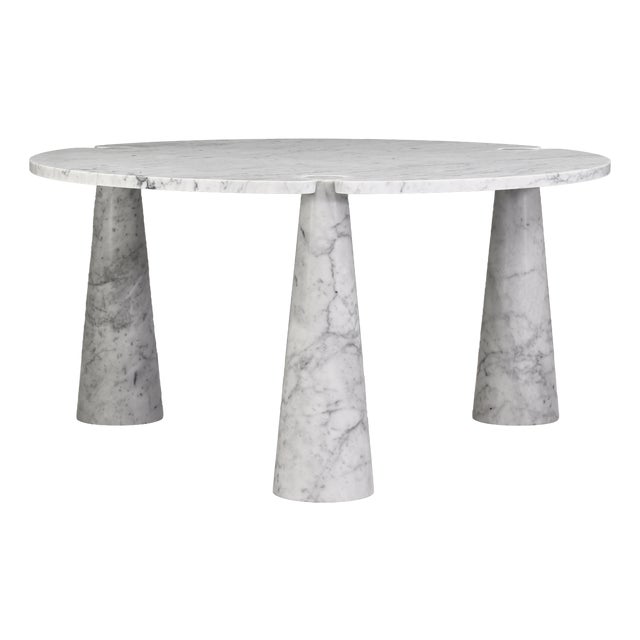Carrara Marble Eros Round Dining Table by Angelo Mangiarotti for Skipper, Italy, 1970s For Sale