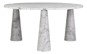 Carrara Marble Eros Round Dining Table by Angelo Mangiarotti for Skipper, Italy, 1970s