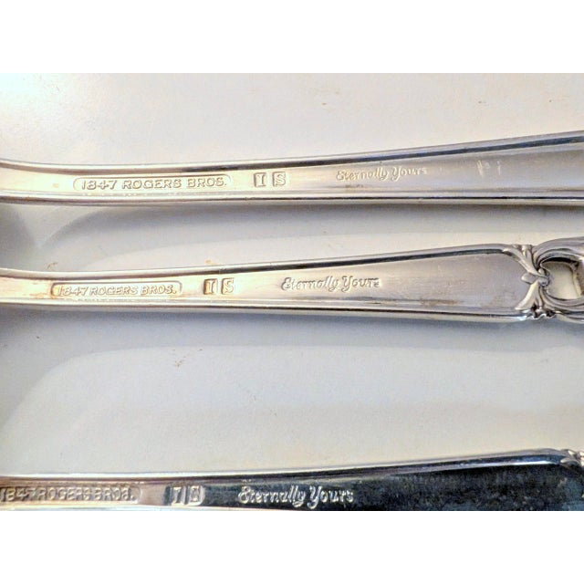 Vintage 1847 Rogers Bros. Silverplate Flatware Set - "Eternally Yours" - 52 Pieces With Original Anti-Tarnish Chest For Sale - Image 13 of 13