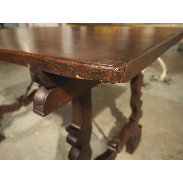 18th Century Spanish Baroque Single Plank Table With Wrought Iron Stretchers For Sale - Image 15 of 18