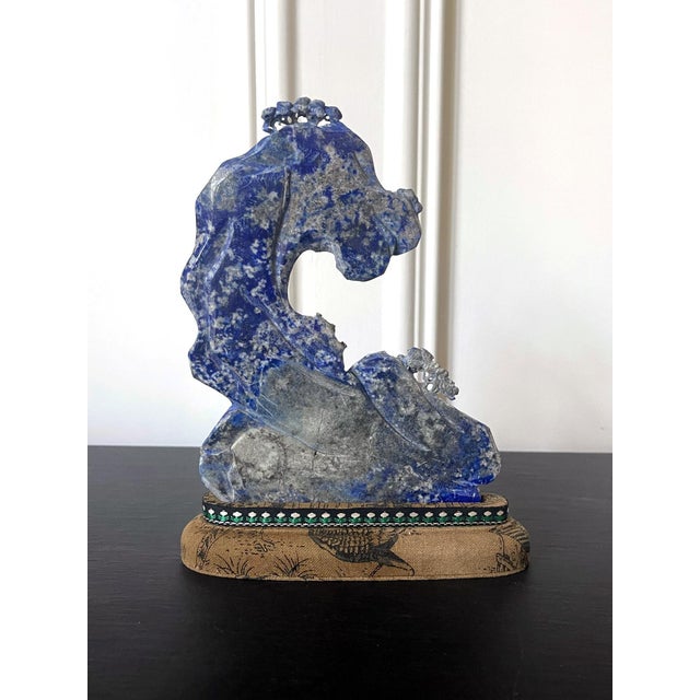 Late 19th Century Chinese Carved Lapis Lazuli Scholar Stone For Sale - Image 5 of 14