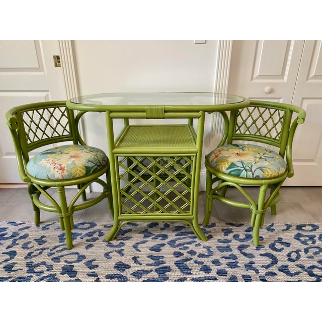 1970s Vintage Rattan Honeymoon Set Three Piece Set Chairish