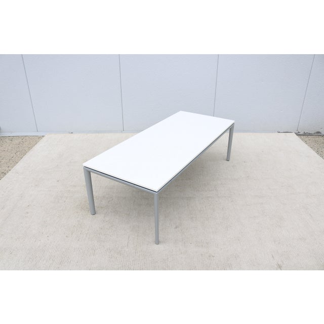 Modern Chris Adamick for Allsteel Parallel Rectangular White Top Coffee Table For Sale In New York - Image 6 of 12