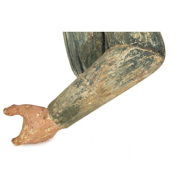 18th Century Spanish Colonial Polychromed Carved Wood Santos Sculpture For Sale - Image 16 of 18