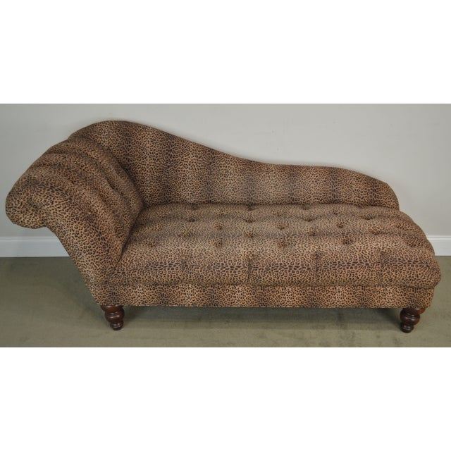 Leopard Print Upholstered Tufted Chaise Lounge Recamier Chairish