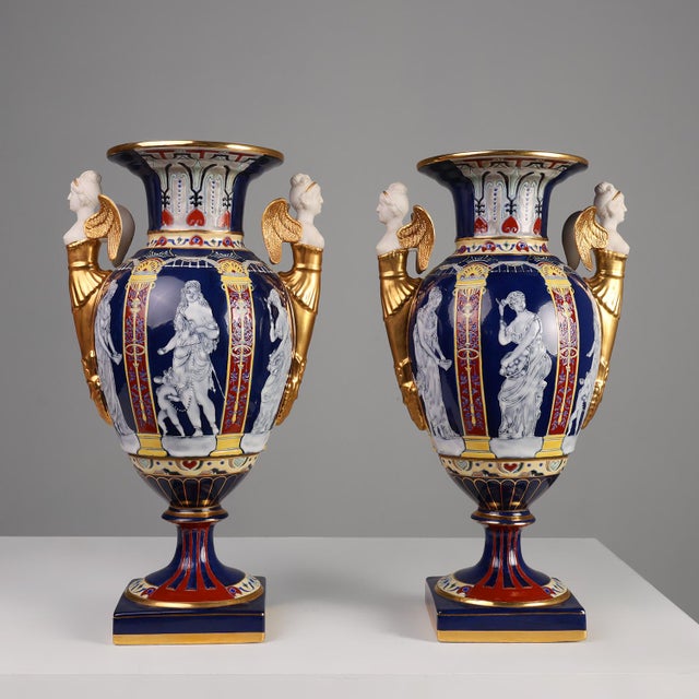 Empire Porcelain Vases from August & Conrad Bauscher, Germany, 1900s, Set of 2 For Sale - Image 12 of 12