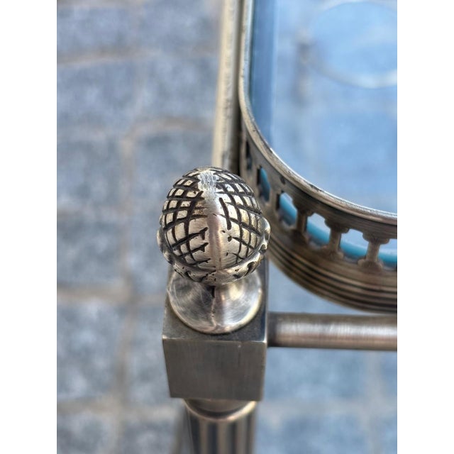 Metal Silver Jansen Rolling Serving Cart by Maison Jansen For Sale - Image 7 of 13