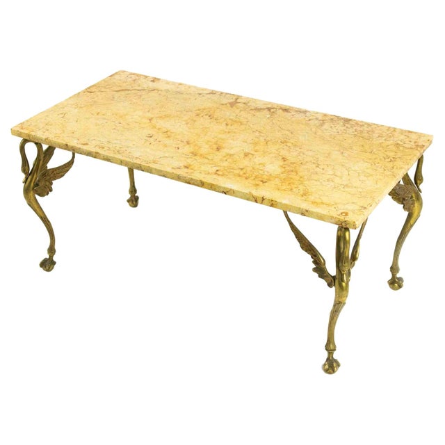 Vintage Brass and Marble Table, Italy, 1960s For Sale - Image 8 of 8