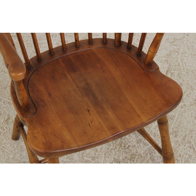 Brown Stickley Cherry Windsor Style Spindle Back Armchair For Sale - Image 8 of 16