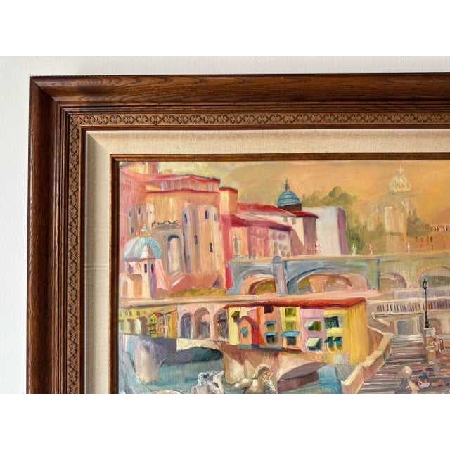 1980’s Vintage Parisian Landscape Oil Painting, Signed For Sale - Image 4 of 12