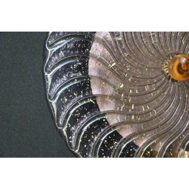 Large Disc-Shaped Wall Lights in Light Purple and Golden Murano Glass, 2000, Set of 2 For Sale - Image 4 of 16